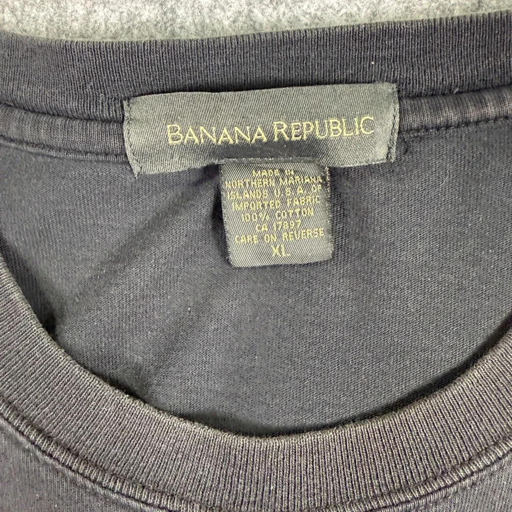 Vintage Banana Republic T Shirt Mens XL Black Faded Made in USA Cotton Tee